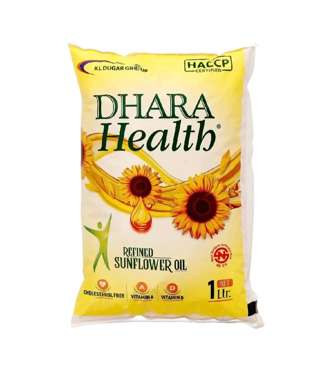 Dhara Health Refined Sunflower Oil 1ltr Pouch